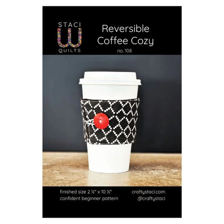 Reversible Coffee Cozy Downloadable Pattern by Staci W Quilts