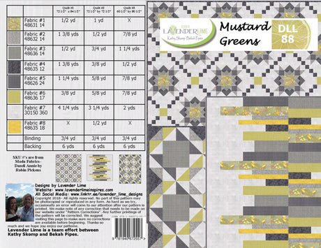 Mustard Greens Downloadable Pattern by Lavender Lime Quilting