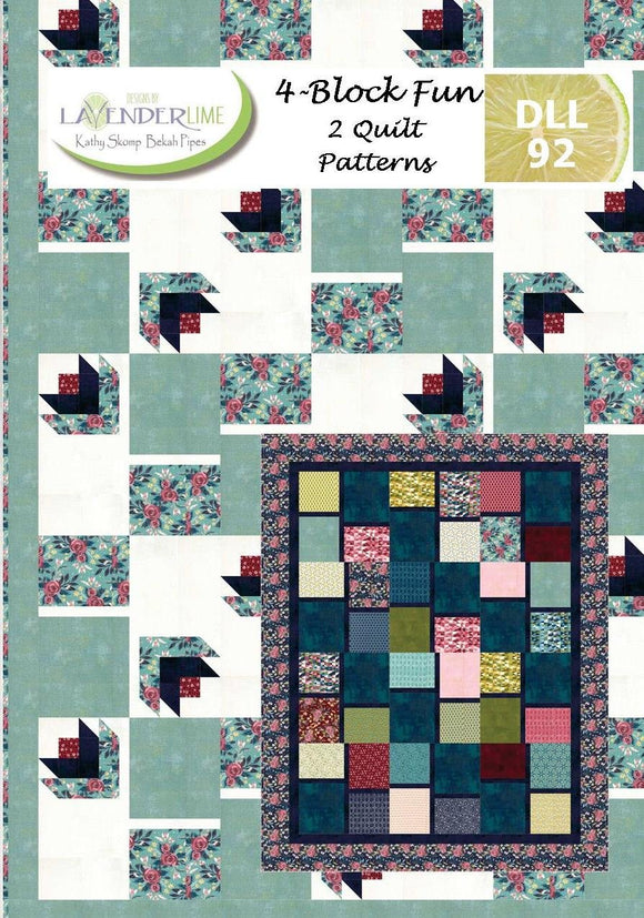 4 Block Fun Downloadable Pattern by Lavender Lime Quilting