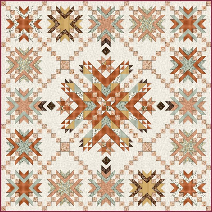 Crimson Crown Downloadable Pattern shown in Worth Repeating fabrics