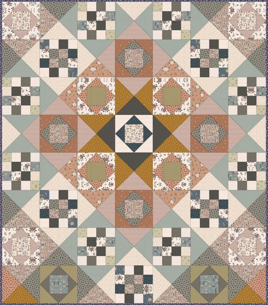 Dawning Star Quilt Downloadable Pattern shown in Charmed & Treasured fabrics