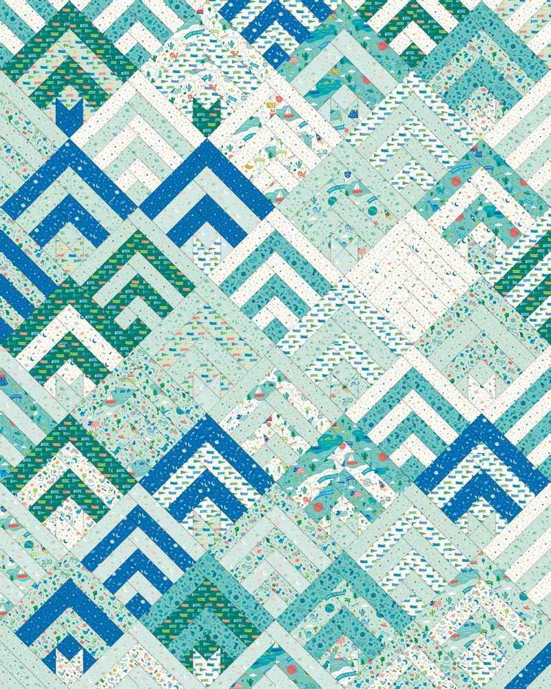 Dyehouse Quilt Pattern shown in Brave Your Way fabrics