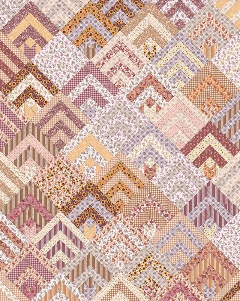 Dyehouse Quilt Pattern shown in Harvest on the Prairie fabrics