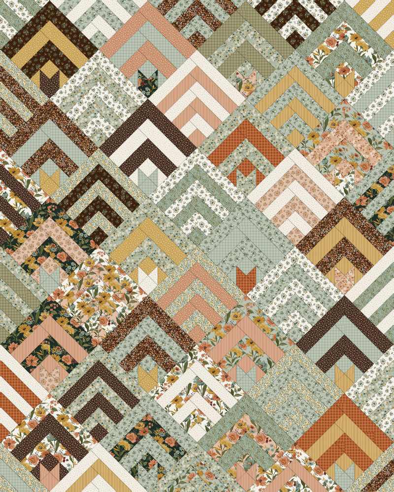Dyehouse Quilt Pattern shown in Worth Repeating fabrics