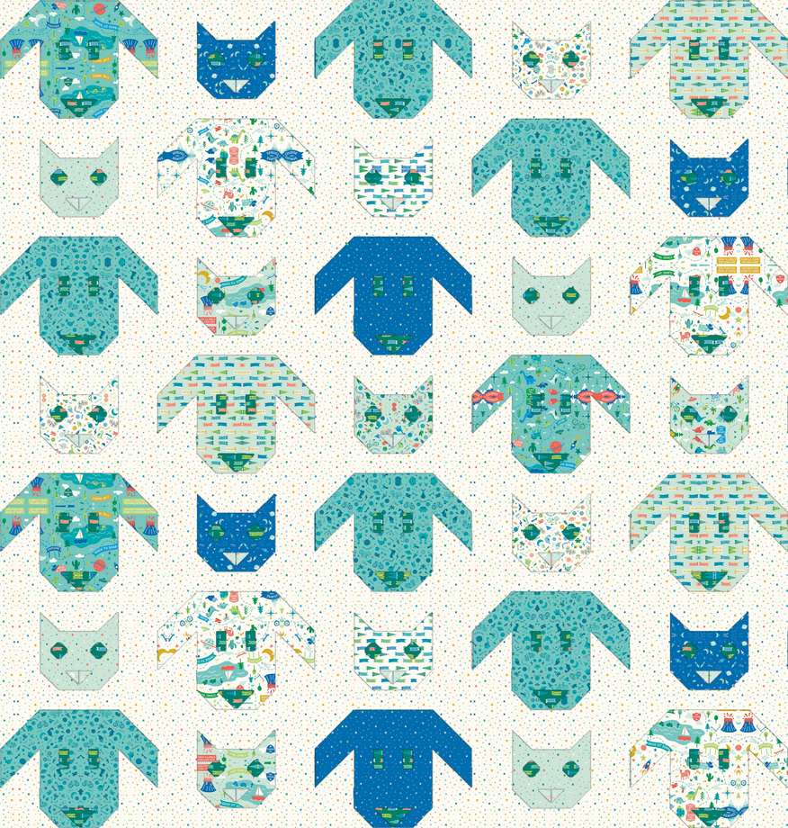 Felix & Fido Quilt Pattern shown in Brave Your Way fabrics