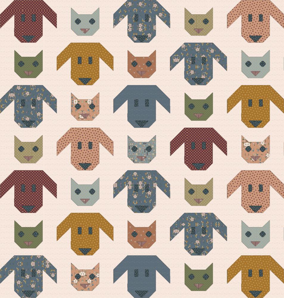 Felix & Fido Quilt Pattern shown in Charmed & Treasured fabrics
