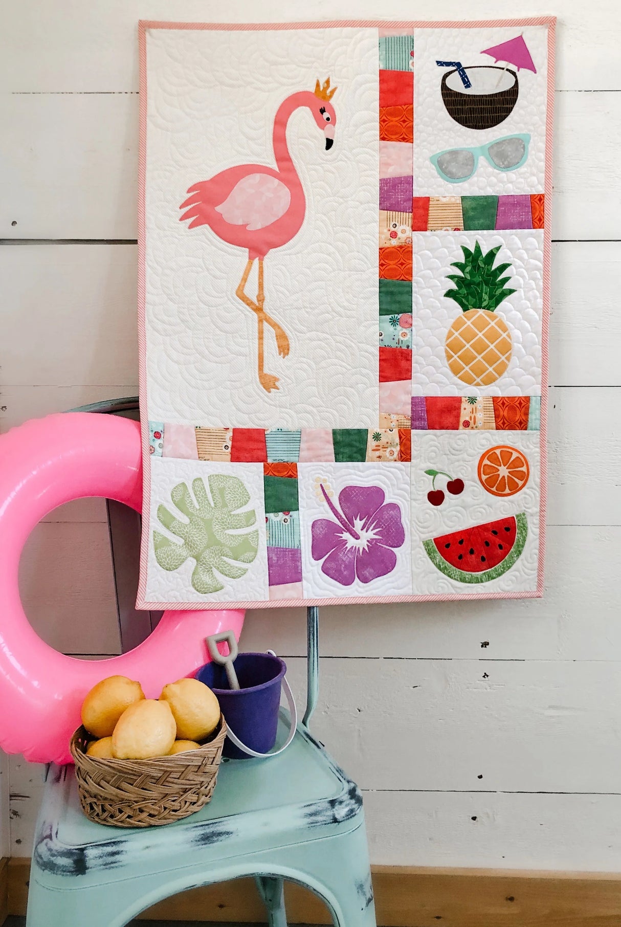 Flamingo Summer Quilt Pattern by Stringtown Lane Quilts