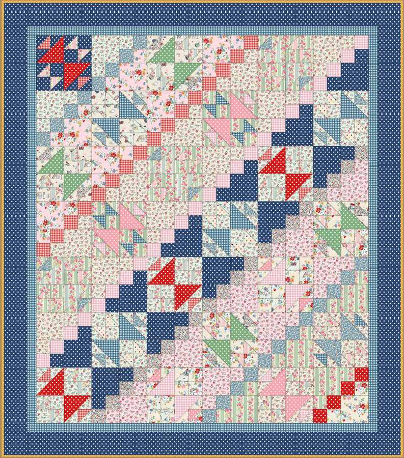 Flower Flock Quilt Pattern shown in Cath Kidston® Signature Collection fabrics