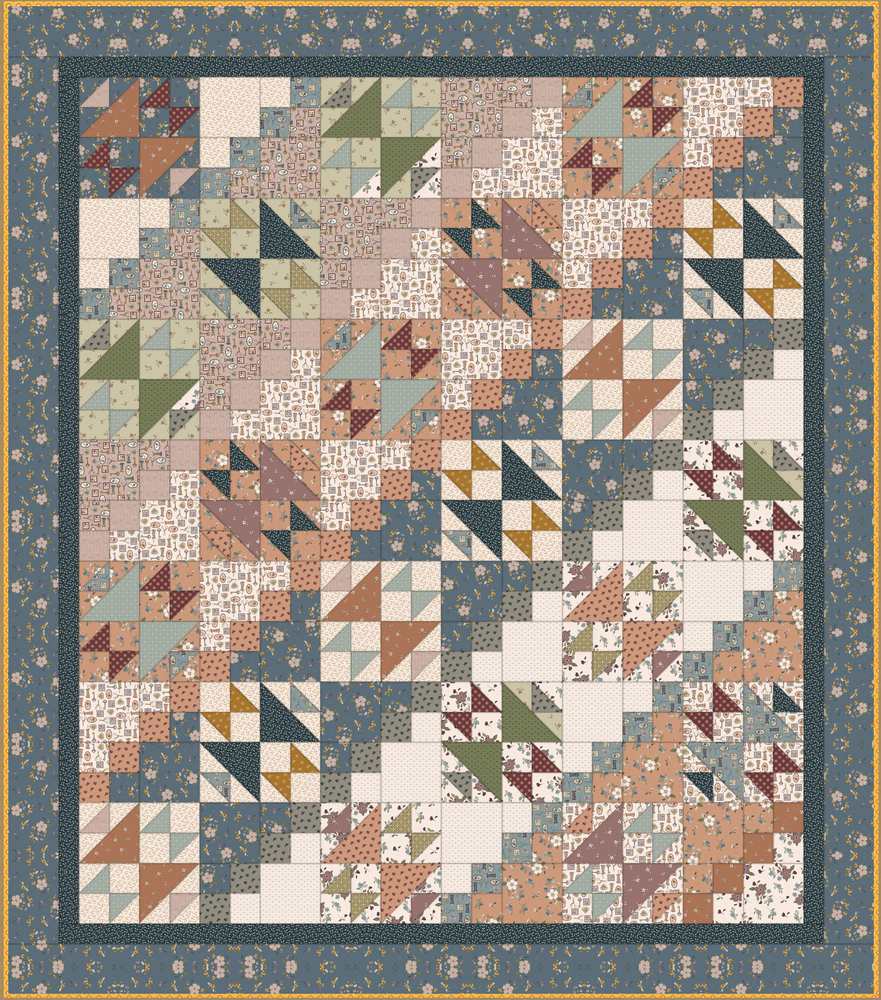 Flower Flock Quilt Pattern shown in Charmed & Treasured fabrics