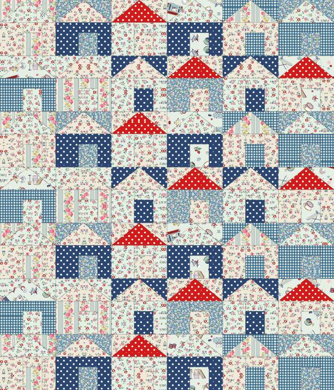 Hannas Houses Downloadable Pattern shown in Cath Kidston® Signature Collection fabrics