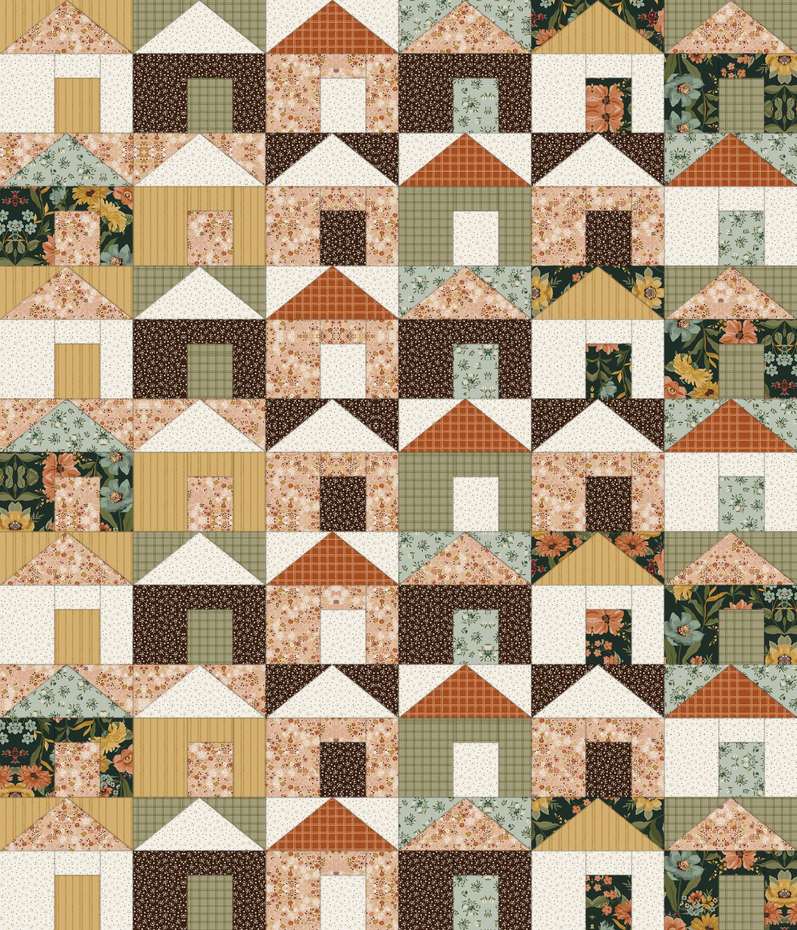 Hannas Houses Downloadable Pattern shown in Worth Repeating fabrics