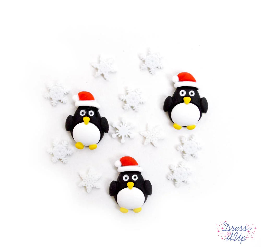 Holiday Penguins Buttons by Dress It Up