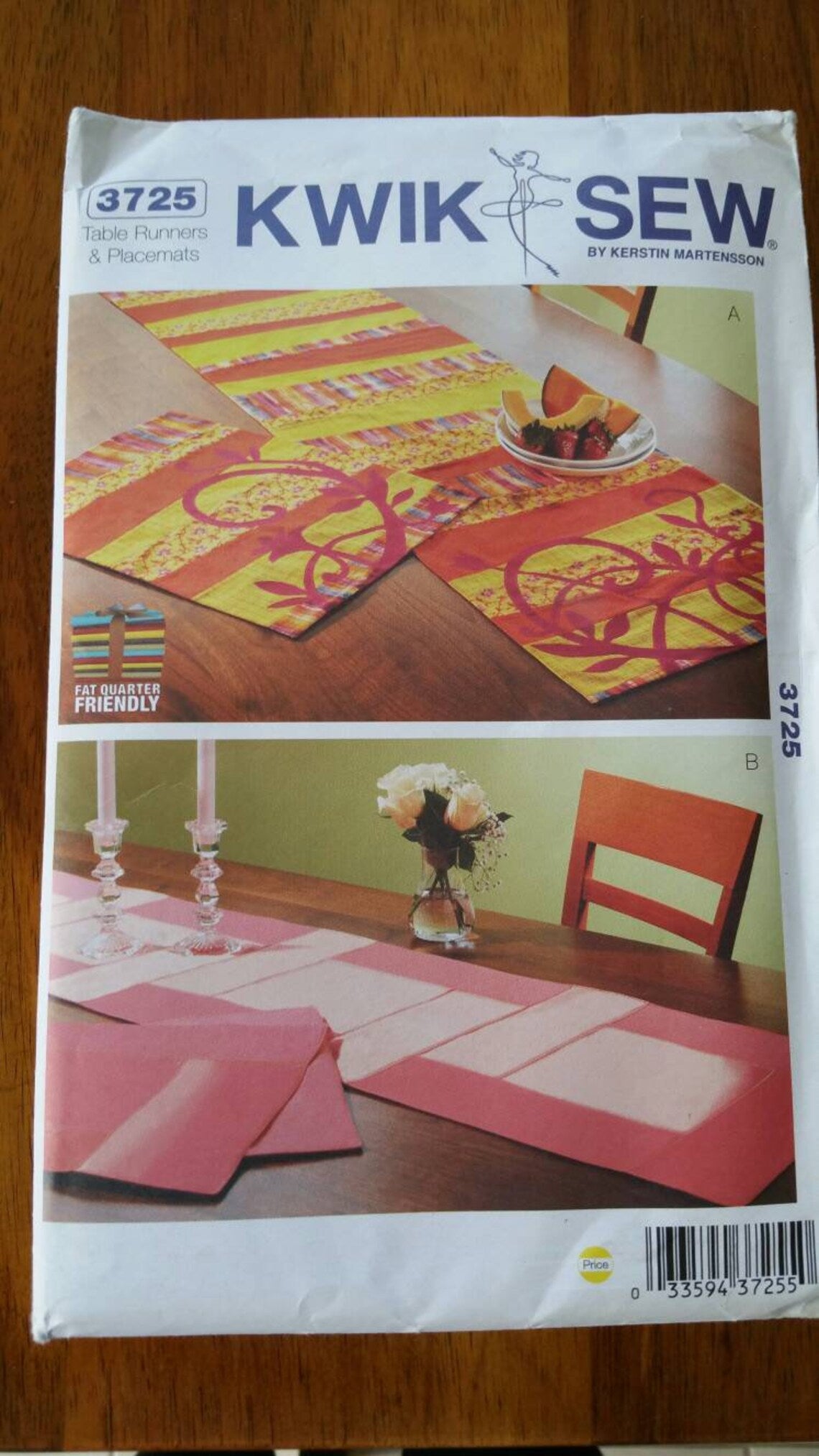 Kwik Sew 3725 - Table Runners and Placemats