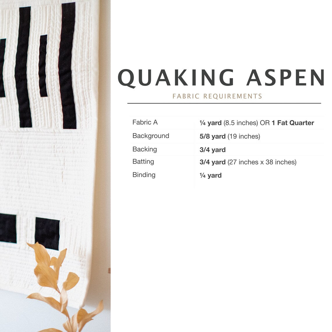 Quaking Aspen Quilt Downloadable Pattern by Lolo Craft and Hide