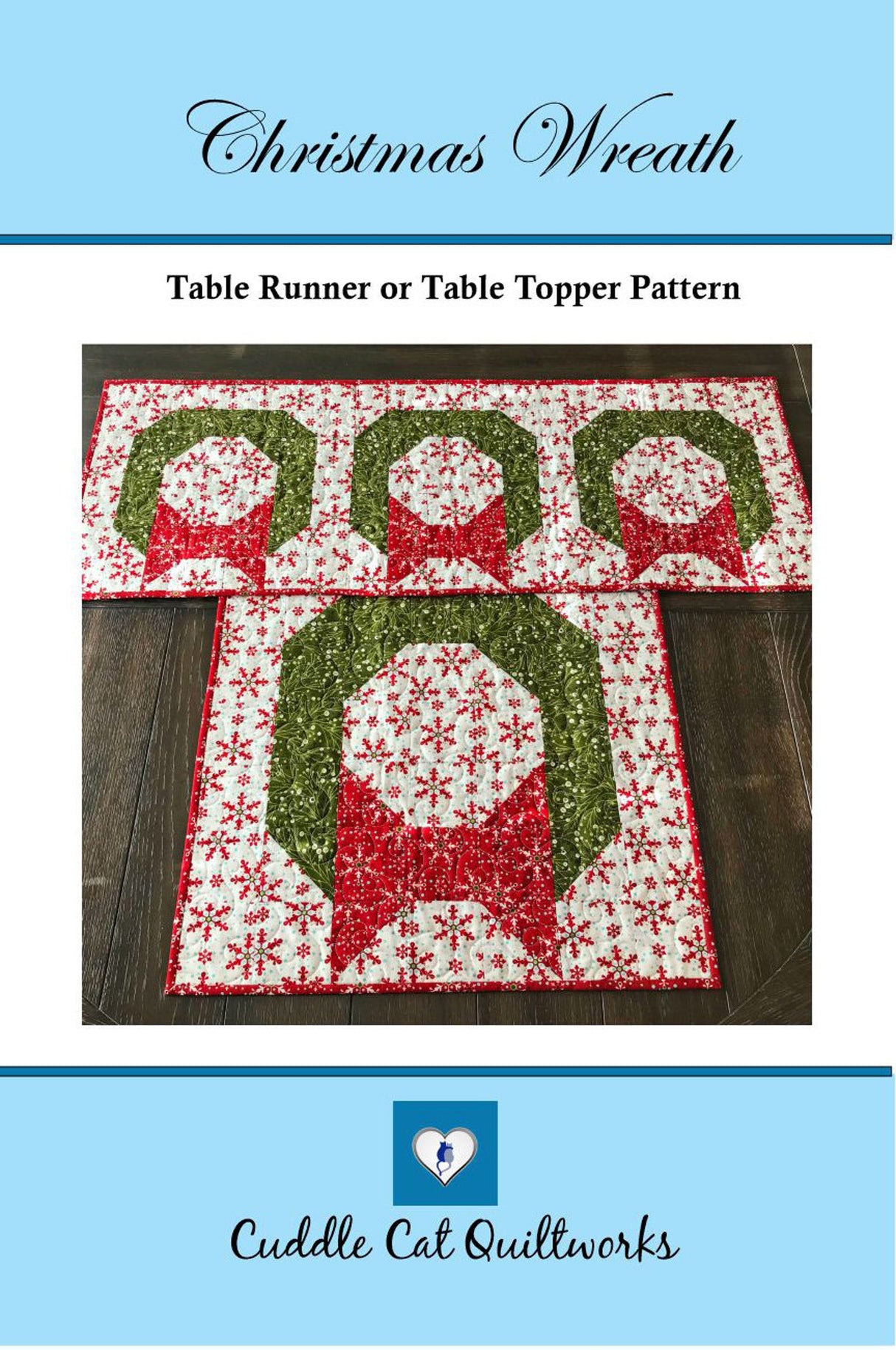 Christmas Wreath Downloadable Pattern by Cuddle Cat Quiltworks