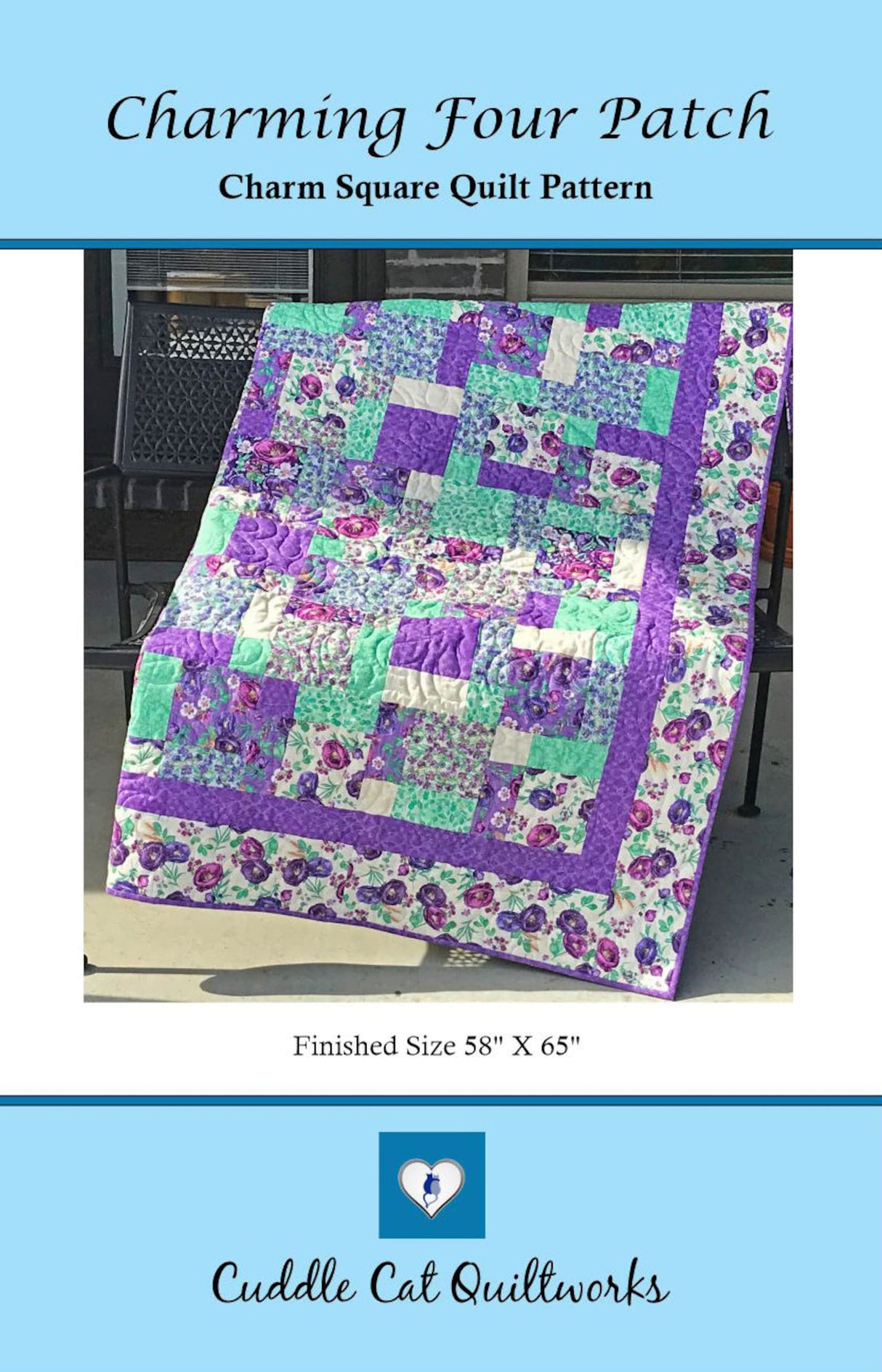 Charming Four Patch Downloadable Pattern by Cuddle Cat Quiltworks