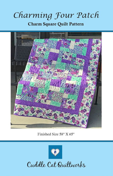 Charming Four Patch Downloadable Pattern by Cuddle Cat Quiltworks