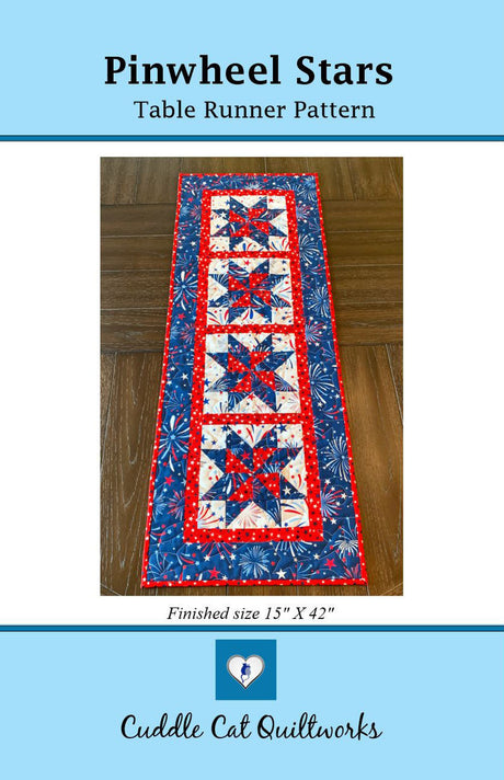 Pinwheel Stars Downloadable Pattern by Cuddle Cat Quiltworks