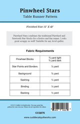 Back of the Pinwheel Stars Downloadable Pattern by Cuddle Cat Quiltworks