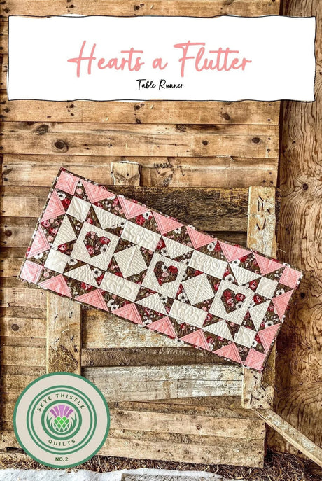 Hearts a Flutter Table Runner Downloadable Pattern by Skye Thistle Quilts