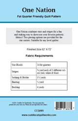Back of the One Nation Downloadable Pattern by Cuddle Cat Quiltworks