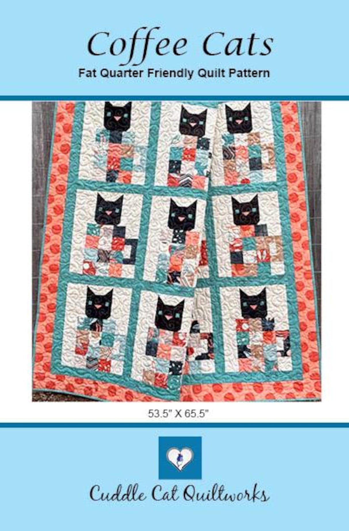 Coffee Cats Downloadable Pattern by Cuddle Cat Quiltworks