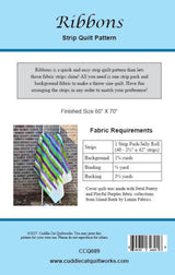 Back of the Ribbons Downloadable Pattern by Cuddle Cat Quiltworks