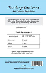 Back of the Floating Lanterns Downloadable Pattern by Cuddle Cat Quiltworks