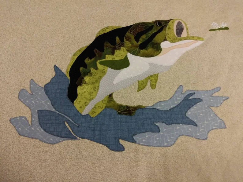 Big Bass Press & Peel Fusible Applique by Penny Slate Designs