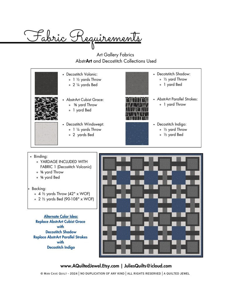 Back of the Man Cave Downloadable Pattern by A Quilted Jewel