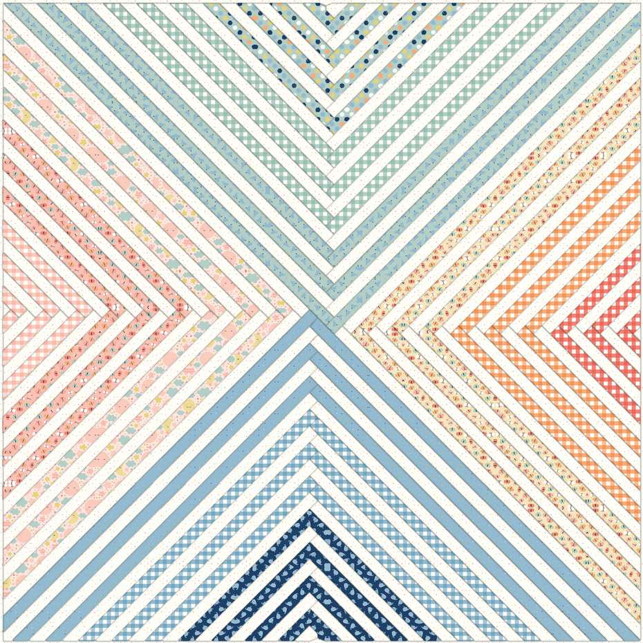 Intersection Shift Downloadable Pattern shown in Love You to the Moon fabrics