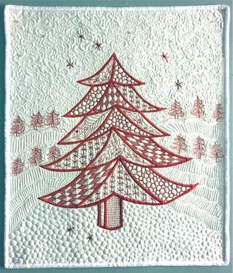 Christmas Tree Easy Art Quilt Pattern by Back River Bags