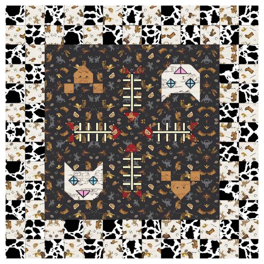 Kitty Cat Pet Mats Downloadable Pattern shown in The Homestead fabrics