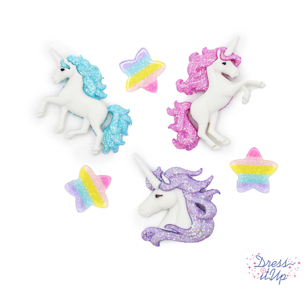 Magical Unicorns Buttons by Dress It Up