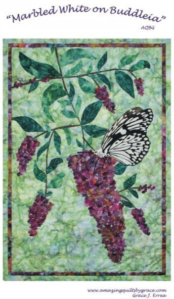 Marbled White on the Buddleia Downloadable Pattern by Amazing Quilts By Grace