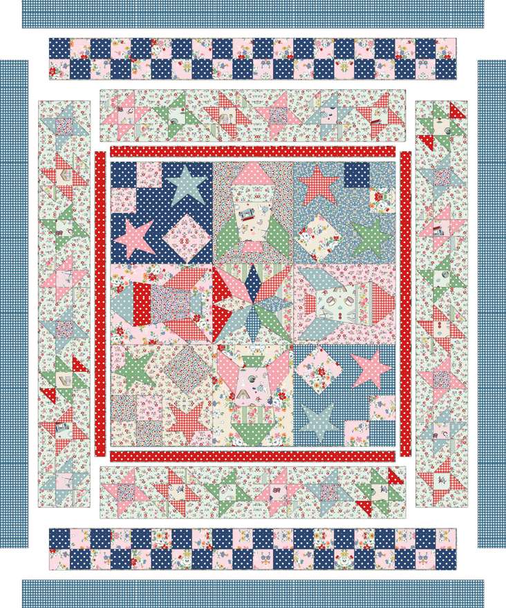 Mission to Mars Quilt Downloadable Pattern shown in Cath Kidston® Signature Collection fabrics