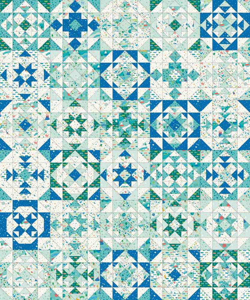 Monarch Quilt Pattern shown in Brave Your Way fabrics