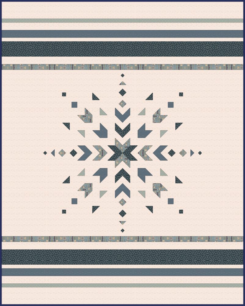 Nordic Frost Quilt Pattern shown in Charmed & Treasured fabrics