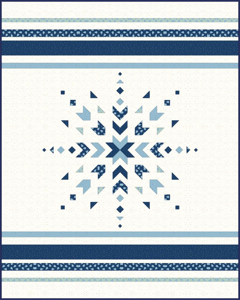 Nordic Frost Quilt Pattern shown in Love You to the Moon fabrics