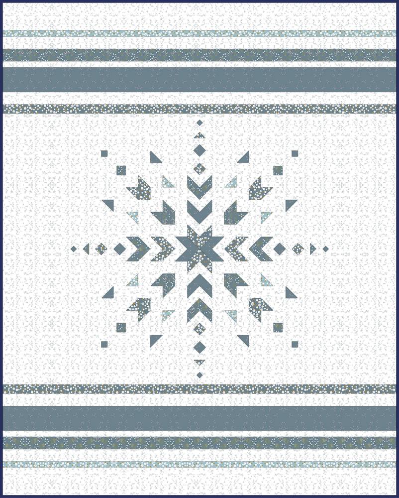 Nordic Frost Quilt Pattern shown in Petals & Hazel fabrics