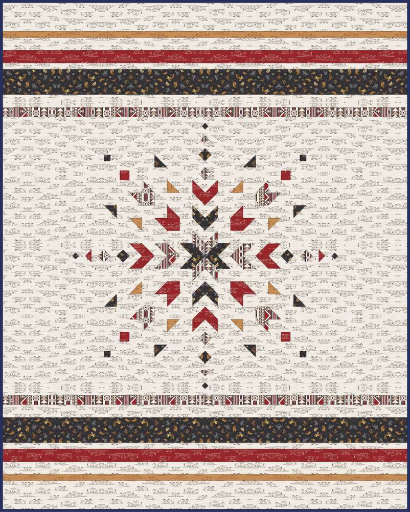 Nordic Frost Quilt Pattern shown in The Homestead fabrics