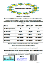 Back of the Off Kilter Downloadable Pattern by Beaquilter