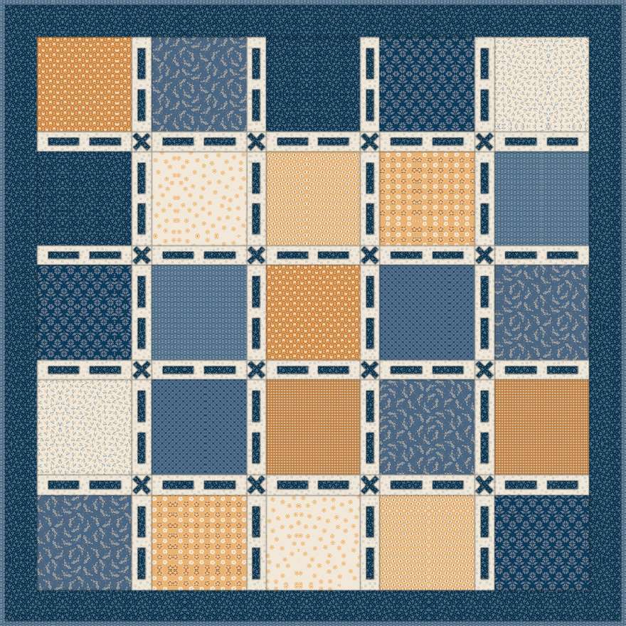 Patriotic Patchwork FREE Downloadable Pattern shown in Denim & Daisy fabrics
