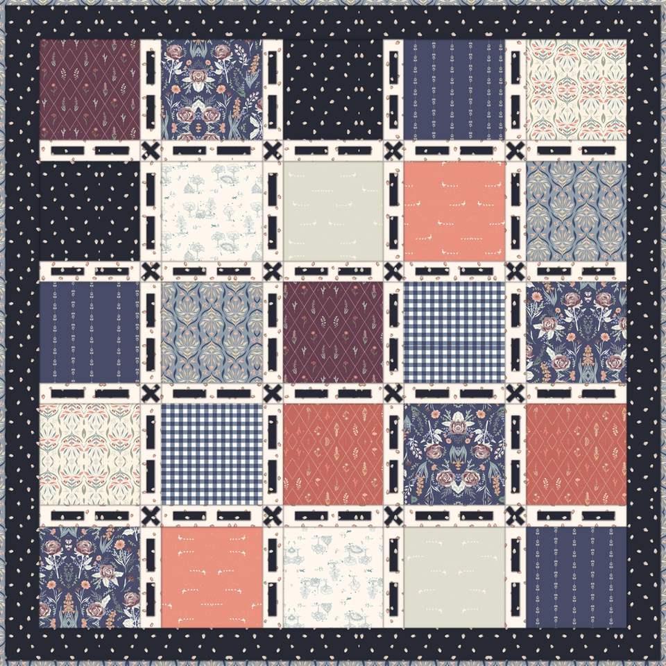 Patriotic Patchwork FREE Downloadable Pattern shown in Hedgerow Haven fabrics
