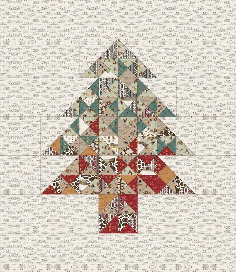 Piece & Joy Quilt Downloadable Pattern shown in The Homestead fabrics