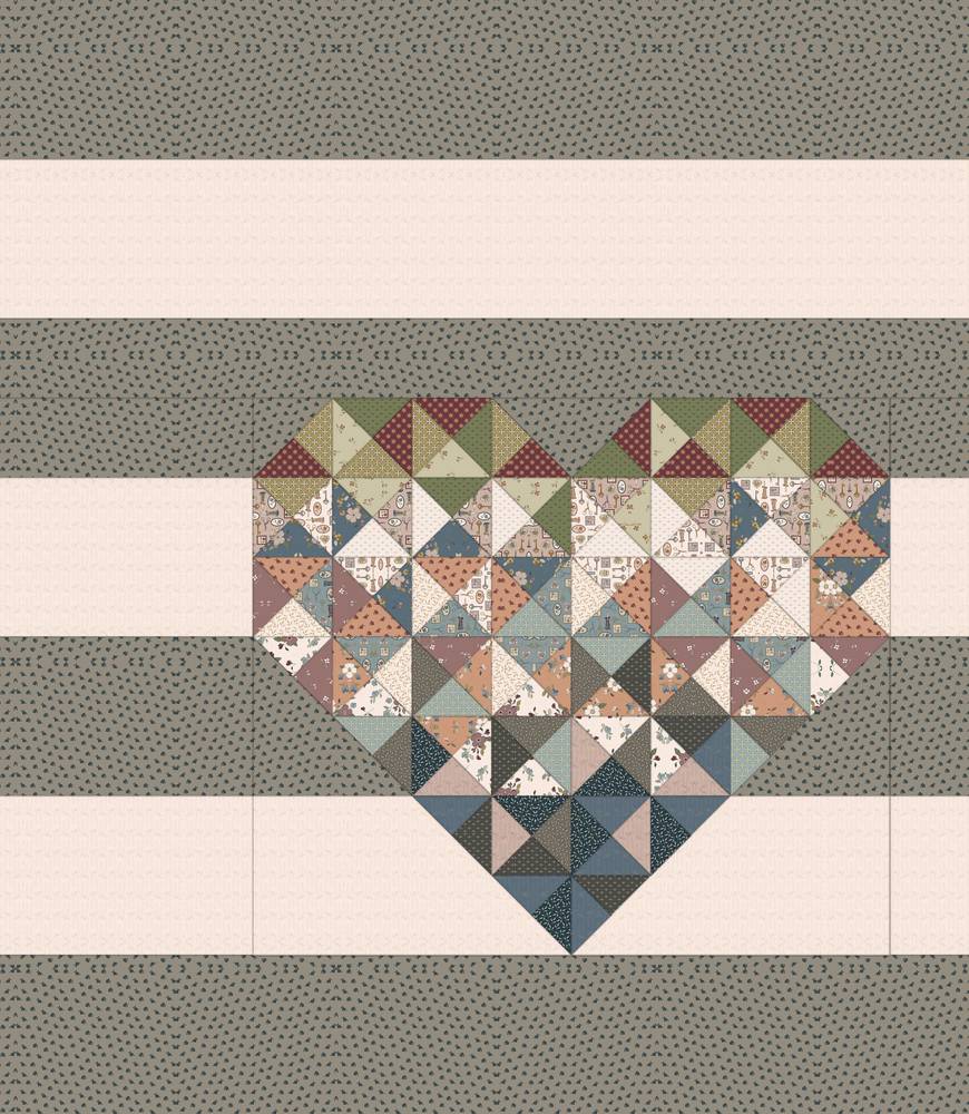 Piece & Love Quilt Pattern shown in Charmed & Treasured fabrics