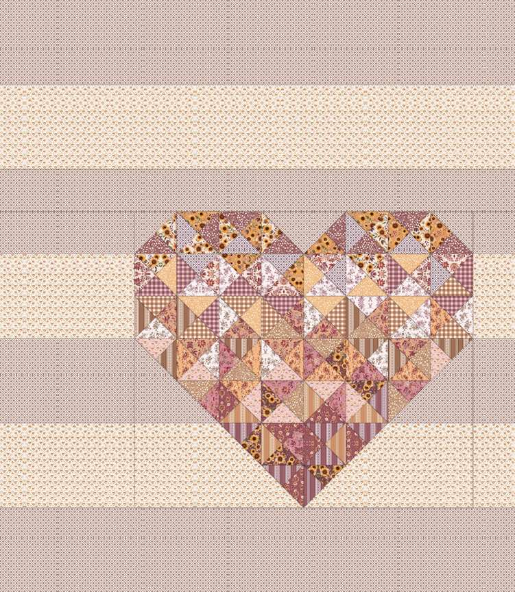Piece & Love Quilt Pattern shown in Harvest on the Prairie fabrics
