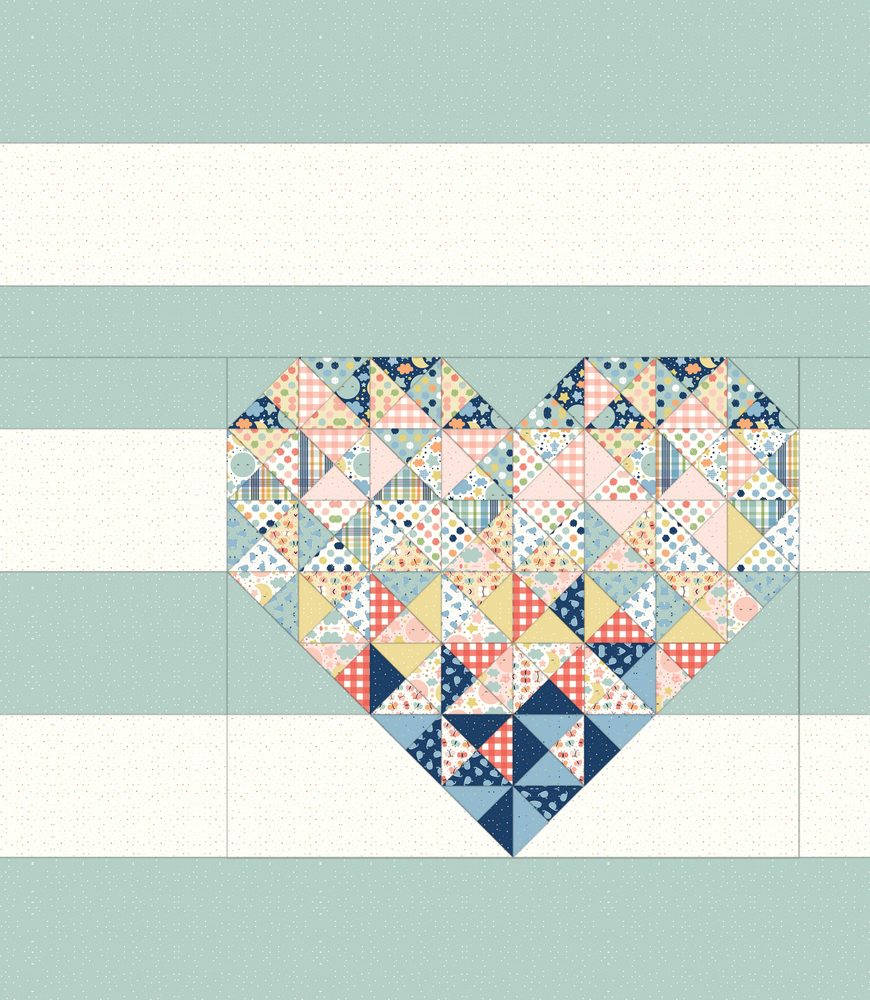 Piece & Love Quilt Pattern shown in Love You to the Moon fabrics