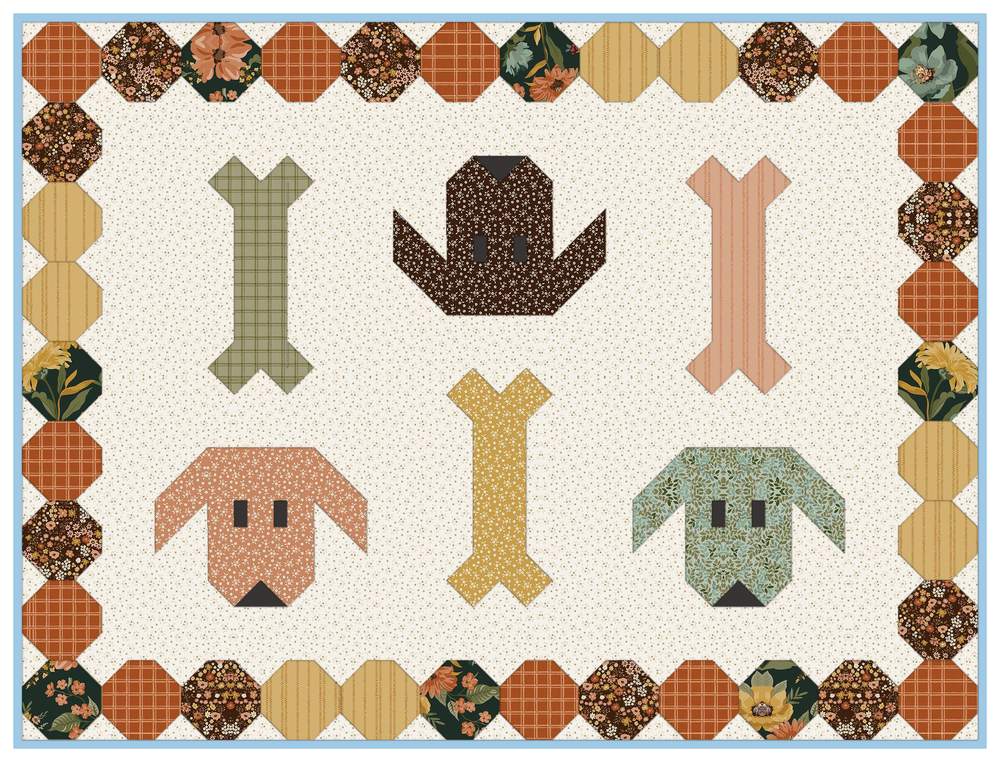 Puppy Dog Pet Mats Downloadable Pattern shown in Worth Repeating fabrics