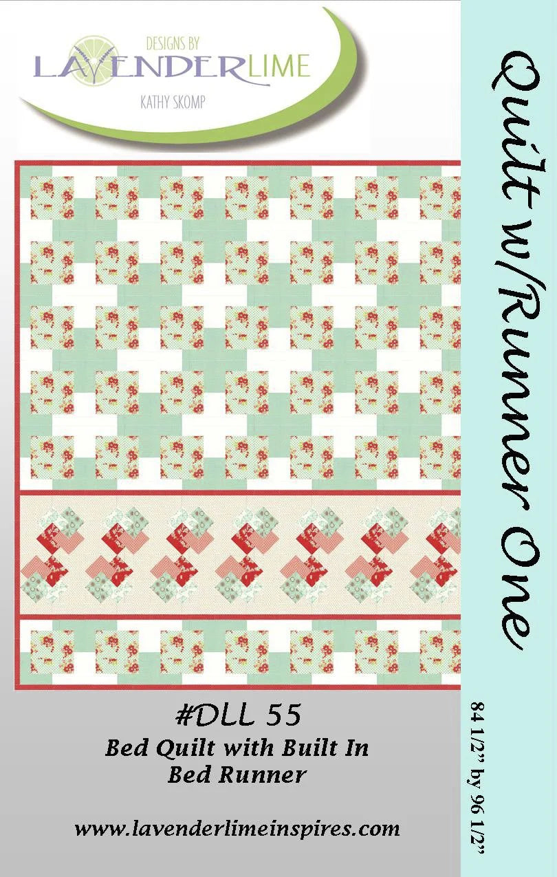 Bed Quilt with Built In Runner Pattern by Lavender Lime Quilting